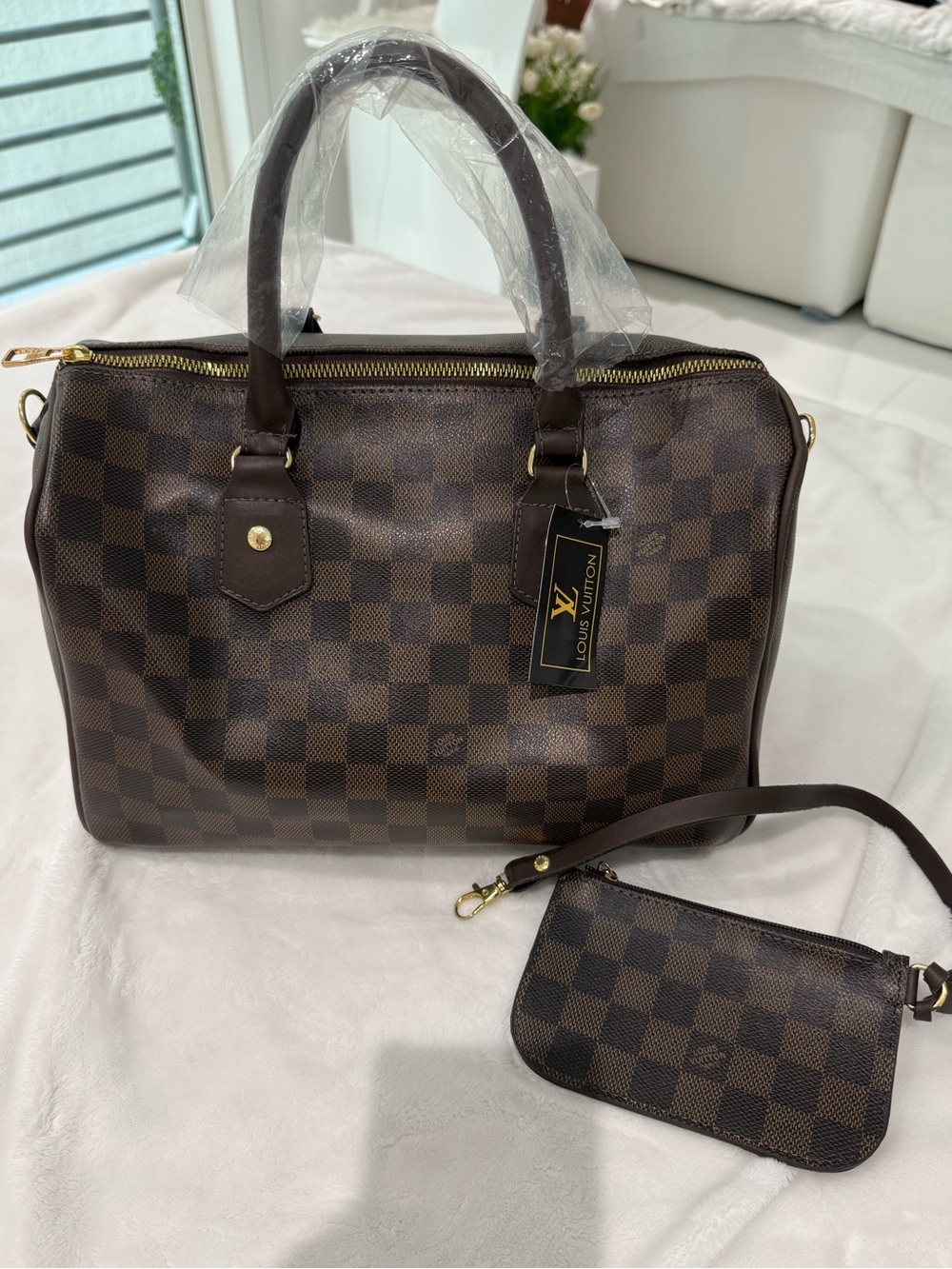 Speedy in Damier brown small bag